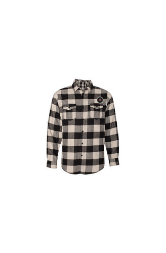 TGCC Ecru-And-Black Flannel Long-Sleeve