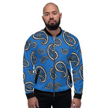 Load image into Gallery viewer, TGCC Blue Bandana Bomber Jacket
